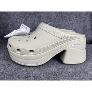 CROCS Cream Platform Mules